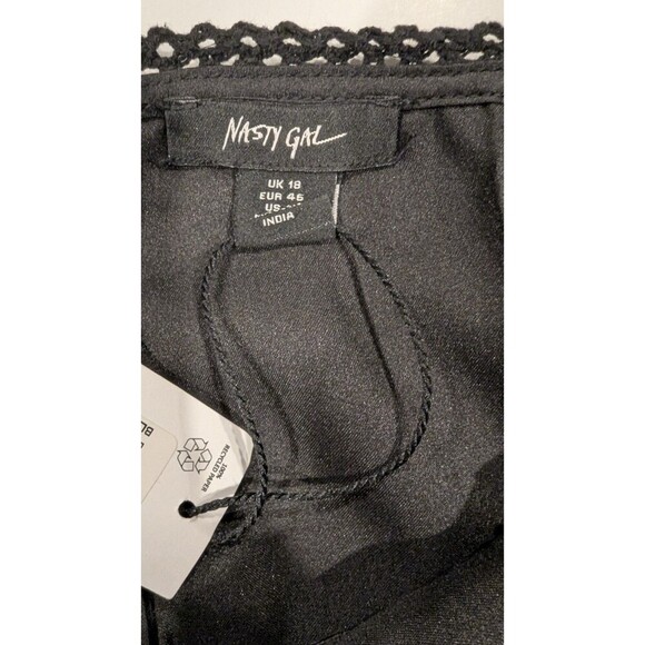 Nasty Gal Black bralette Sz‎ 14 Casual unlined satin and lace Sexy - Picture 3 of 6